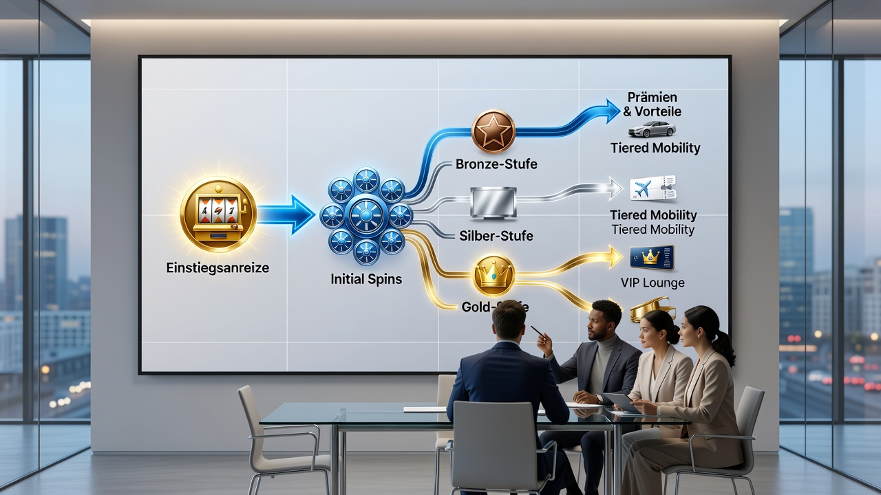 Illustration gestaffelter Loyalitätsstrukturen und Auszahlungsfortschritte