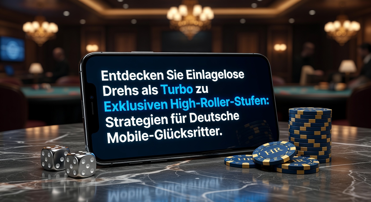 Mobile Casino App mit einlagelosen Drehs und VIP-High-Roller-Symbolen auf Smartphone-Bildschirm